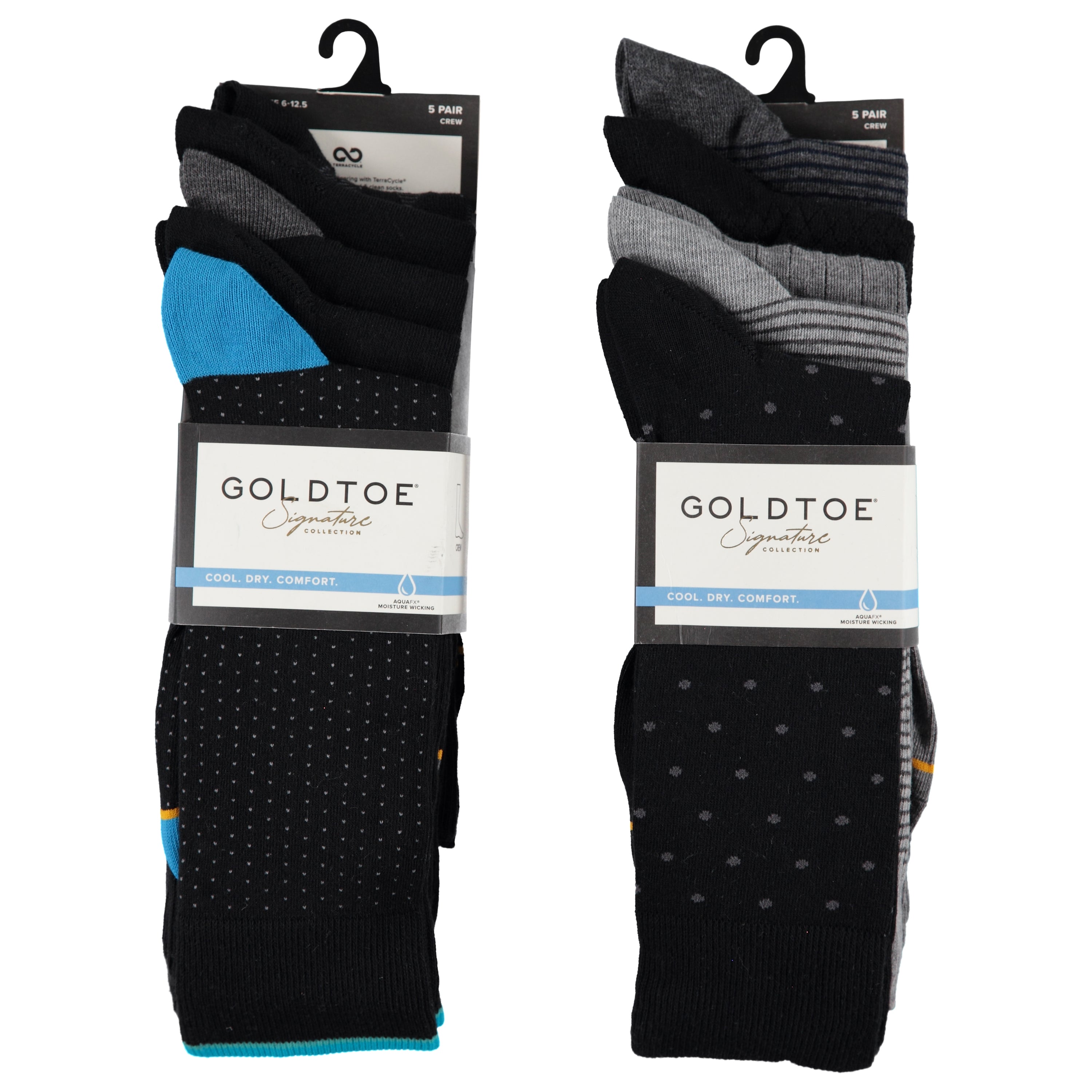 Gold Toe 5 Pack Mens Fashion Crew Socks 10-13 (1664293)